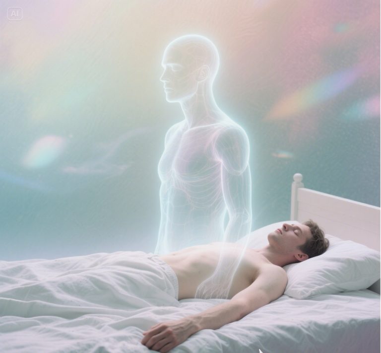 dreamina-2025-08-21-6455-a man's transparent body are separating ...